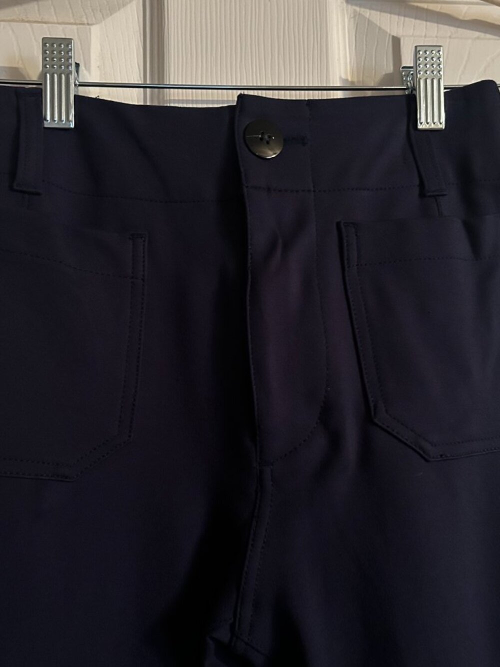 ✨ Anthropologie Maeve The Colette Knit Wide-Leg Cropped Pants in Navy - Picture 3 of 8